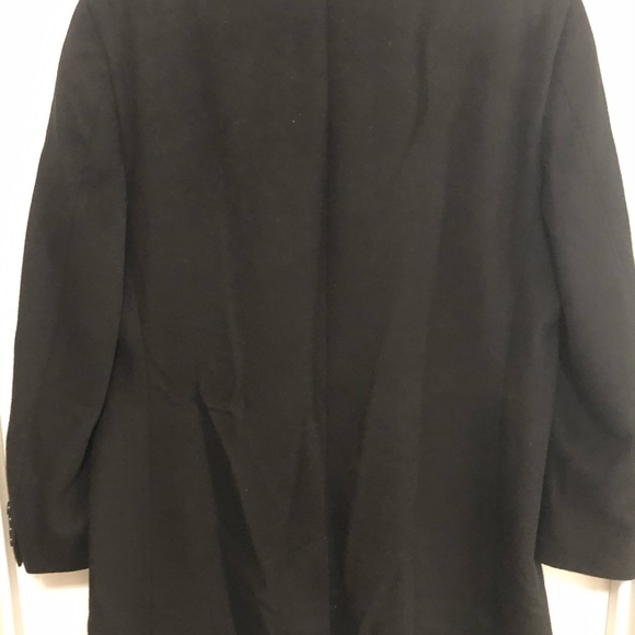 Men’s Joseph A Bank Topcoat Black Gently Used may be Twill Wool - Picture 2 of 8